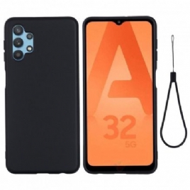 Deksel Til Samsung Galaxy A32 5G Flytende Silikon Med Snor