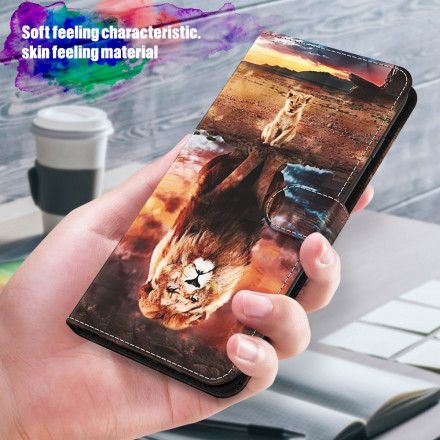 Lærdeksel Til Samsung Galaxy A32 5G Lysflekkløve Med Snor