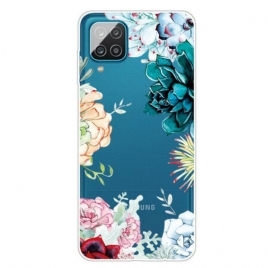 Deksel Til Samsung Galaxy M12 / A12 Sømløse Akvarellblomster