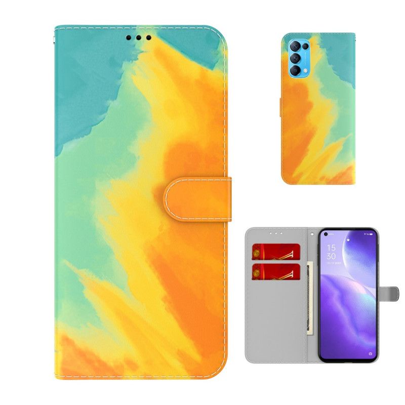 Folio Deksel Til Oppo Find X3 Lite Akvarell