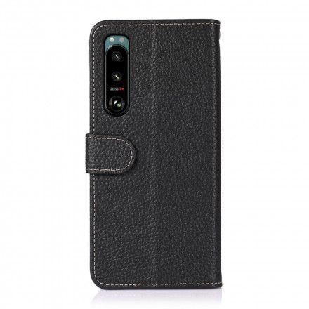 Lærdeksel Til Sony Xperia 5 III Litchi Khazneh Lær