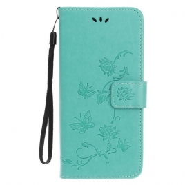 Folio Deksel Til iPhone 12 / 12 Pro Med Kjede Floral Strappy