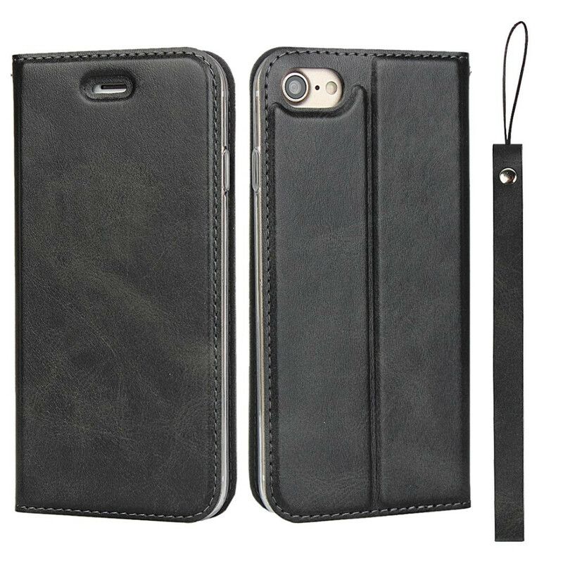 Beskyttelse Deksel Til iPhone SE 3 / SE 2 / 8 / 7 Folio Deksel Imitert Skinn Med Stropp