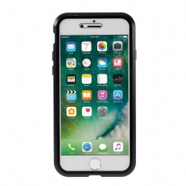 Deksel Til iPhone SE 3 / SE 2 / 8 / 7 Metallkanter Og Herdet Glass