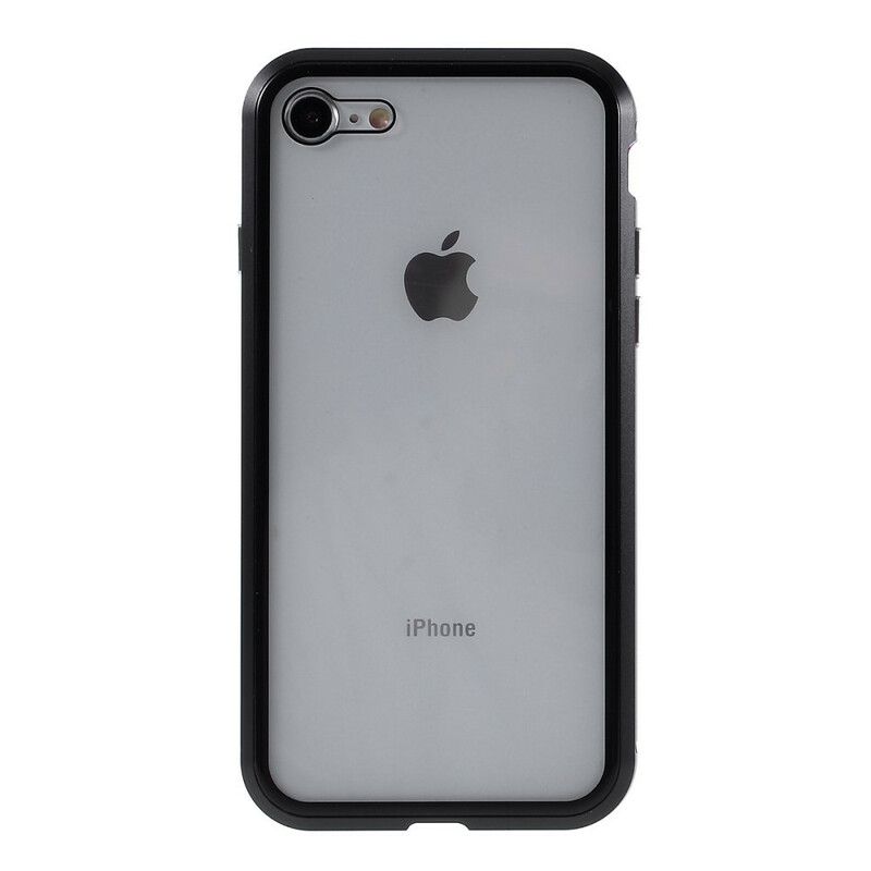 Deksel Til iPhone SE 3 / SE 2 / 8 / 7 Metallkanter Og Herdet Glass