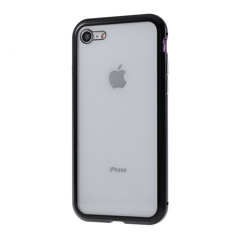 Deksel Til iPhone SE 3 / SE 2 / 8 / 7 Metallkanter Og Herdet Glass