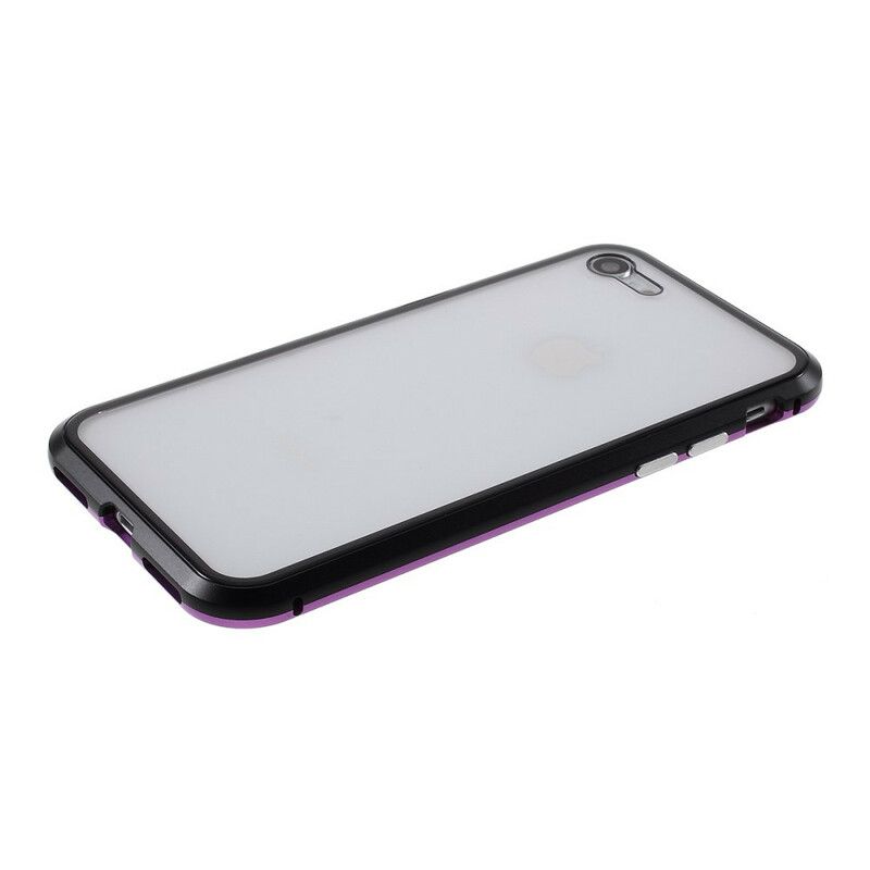 Deksel Til iPhone SE 3 / SE 2 / 8 / 7 Metallkanter Og Herdet Glass
