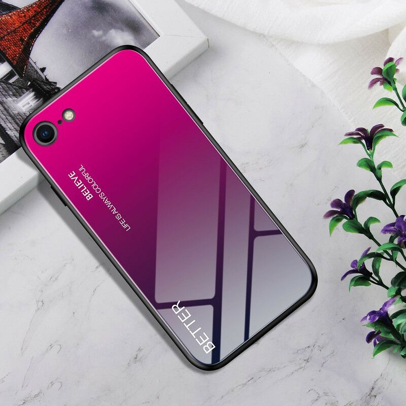Deksel Til iPhone SE 3 / SE 2 / 8 / 7 Premium Farger Herdet Glass