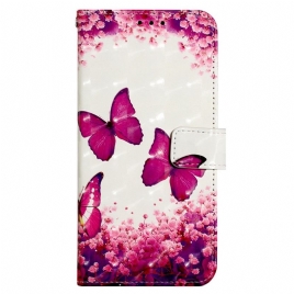 Folio Deksel Til iPhone SE 3 / SE 2 / 8 / 7 Med Kjede Thong Sommerfugler