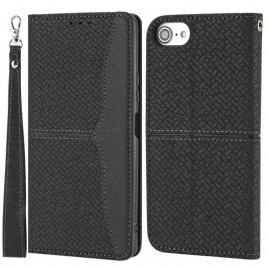 Folio Deksel Til iPhone SE 3 / SE 2 / 8 / 7 Med Kjede Thong Vevd Stil