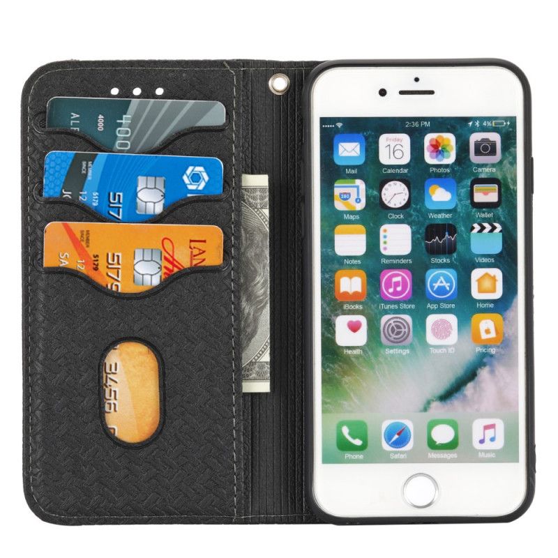 Folio Deksel Til iPhone SE 3 / SE 2 / 8 / 7 Med Kjede Thong Vevd Stil