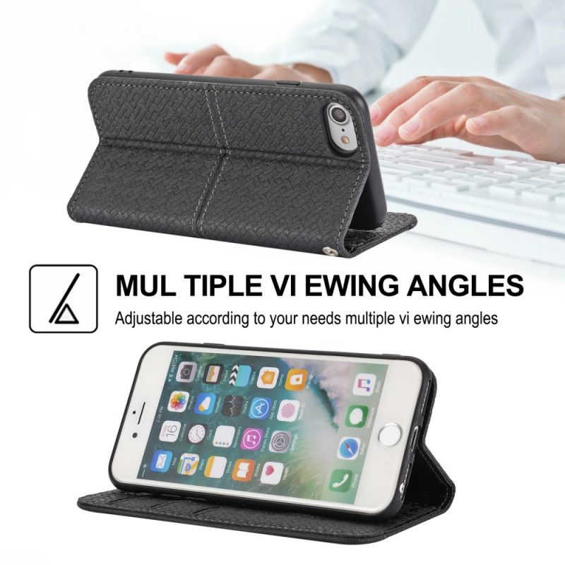 Folio Deksel Til iPhone SE 3 / SE 2 / 8 / 7 Med Kjede Thong Vevd Stil