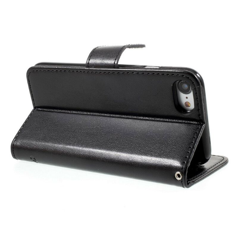 Lærdeksel Til iPhone SE 3 / SE 2 / 8 / 7 Med Kjede Floral Strappy