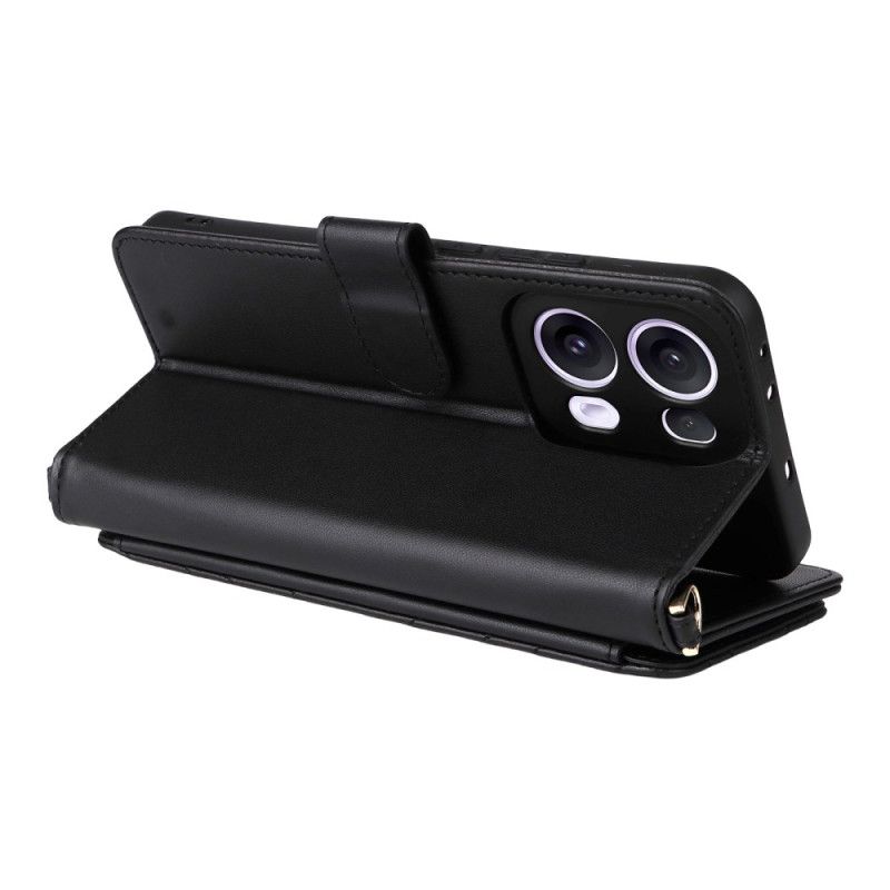 Lærdeksel Folio Deksel Oppo Reno 13 Pro 5g Mobildeksel Skulderstropp I Retrodesign