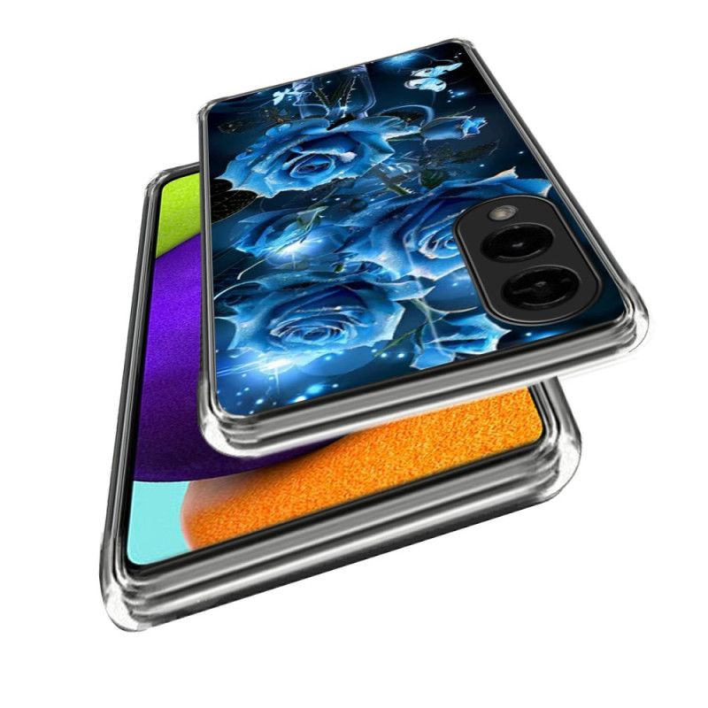 Deksel Samsung Galaxy S25 5g Edge Blå Rosemønster