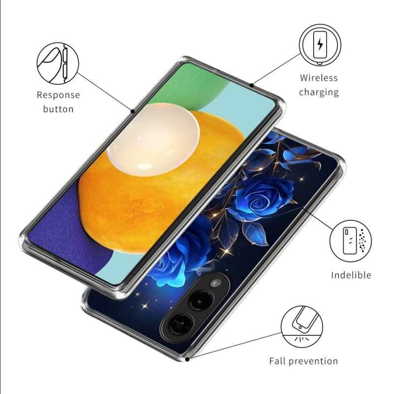 Deksel Samsung Galaxy S25 5g Edge Blå Roser Beskyttelse Deksel