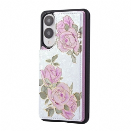 Deksel Samsung Galaxy S25 5g Edge Kortholder Med Blomstermønster