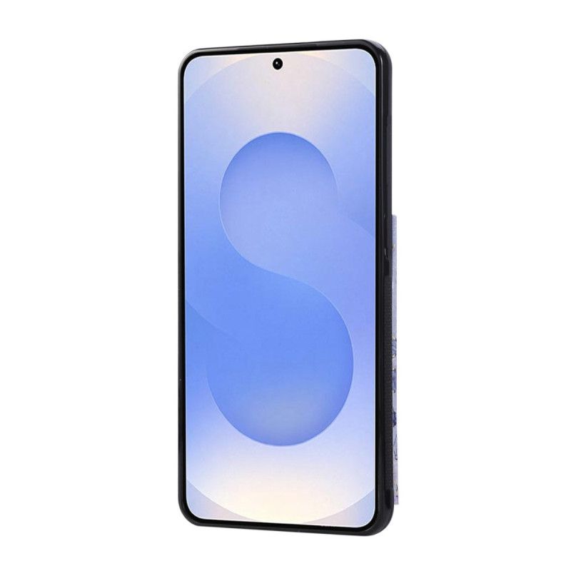 Deksel Samsung Galaxy S25 5g Edge Kortholder Med Blomstermønster