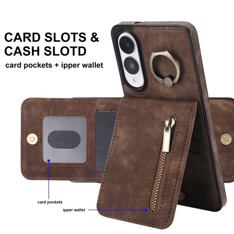 Deksel Samsung Galaxy S25 5g Edge Lommebok Med Glidelås Og Rfid-teknologi