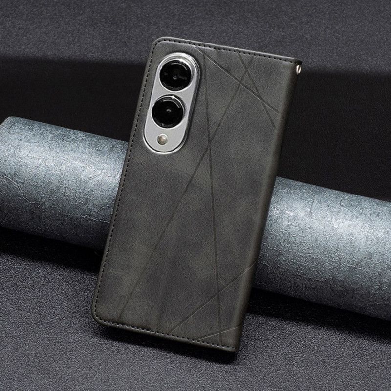 Folio Deksel Lær Samsung Galaxy S25 5g Edge Mobildeksel Geometrisk Mønster