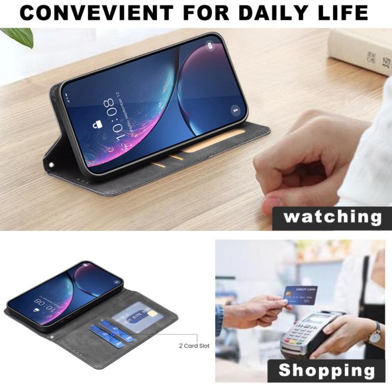 Folio Deksel Lær Samsung Galaxy S25 5g Edge Mobildeksel Geometrisk Mønster