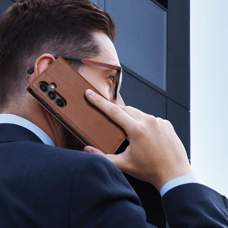 Folio Deksel Lær Samsung Galaxy S25 5g Edge Mobildeksel Klassisk Stil