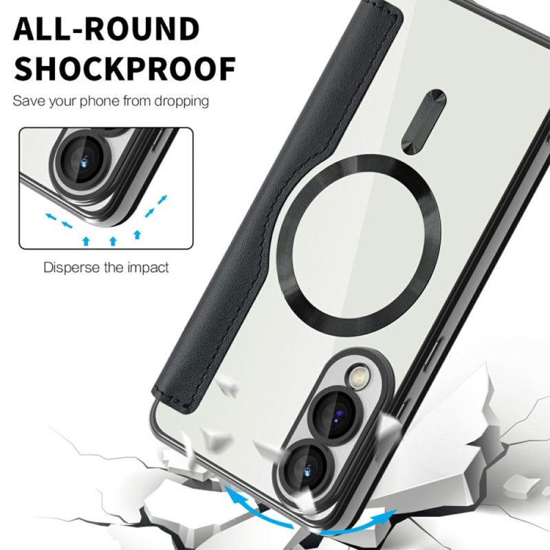 Folio Deksel Lær Samsung Galaxy S25 5g Edge Mobildeksel Magsafe-kompatibel Med Rfid-blokkering