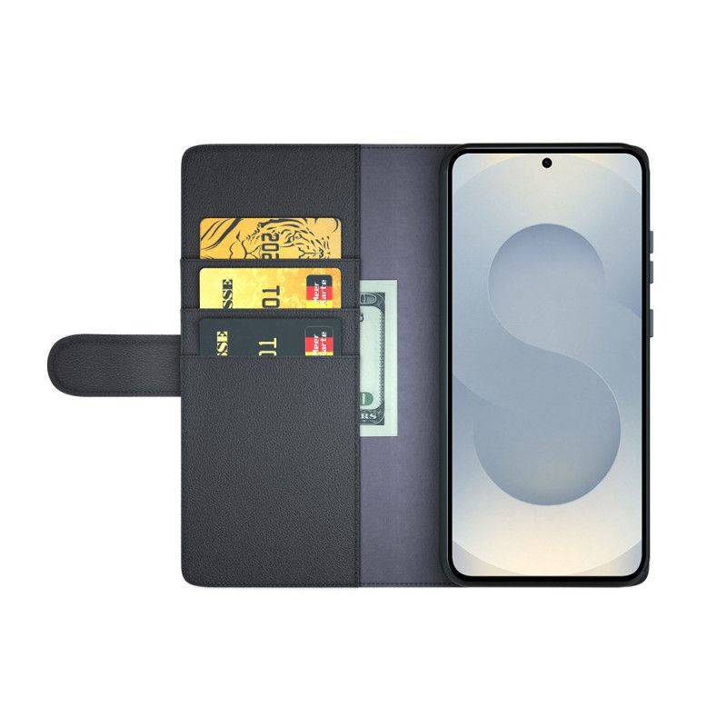 Folio Deksel Samsung Galaxy S25 5g Edge Ekte Skinn Beskyttelse Deksel