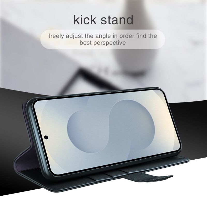 Folio Deksel Samsung Galaxy S25 5g Edge Ekte Skinn Beskyttelse Deksel