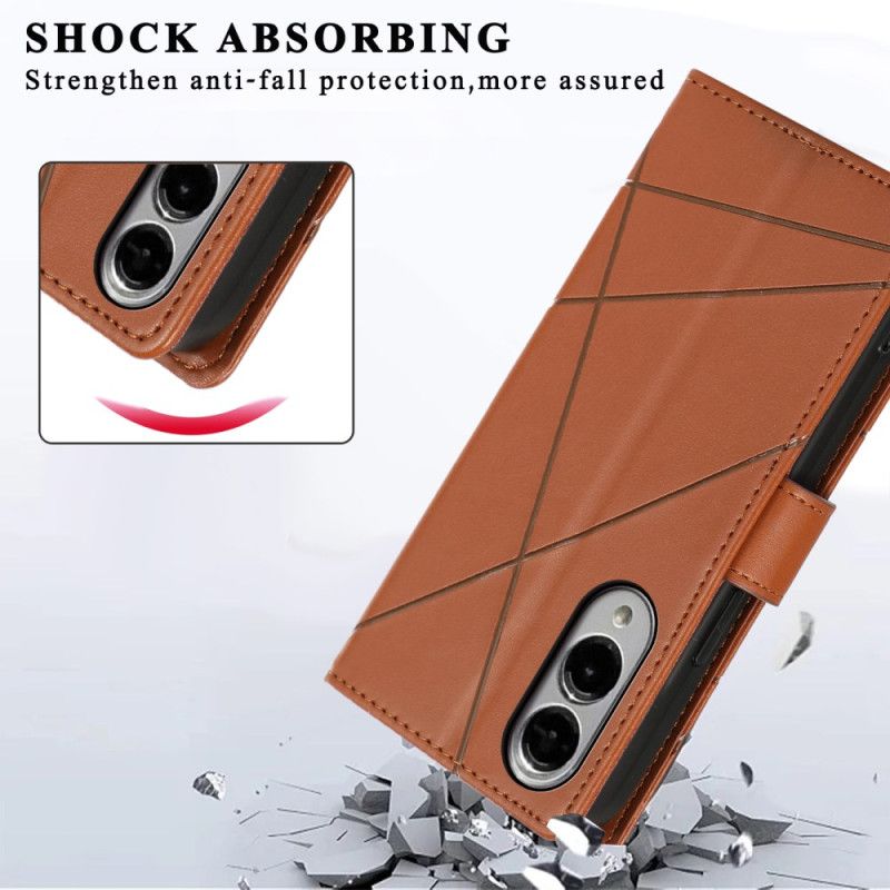 Folio Deksel Samsung Galaxy S25 5g Edge Linjer Beskyttelse Deksel