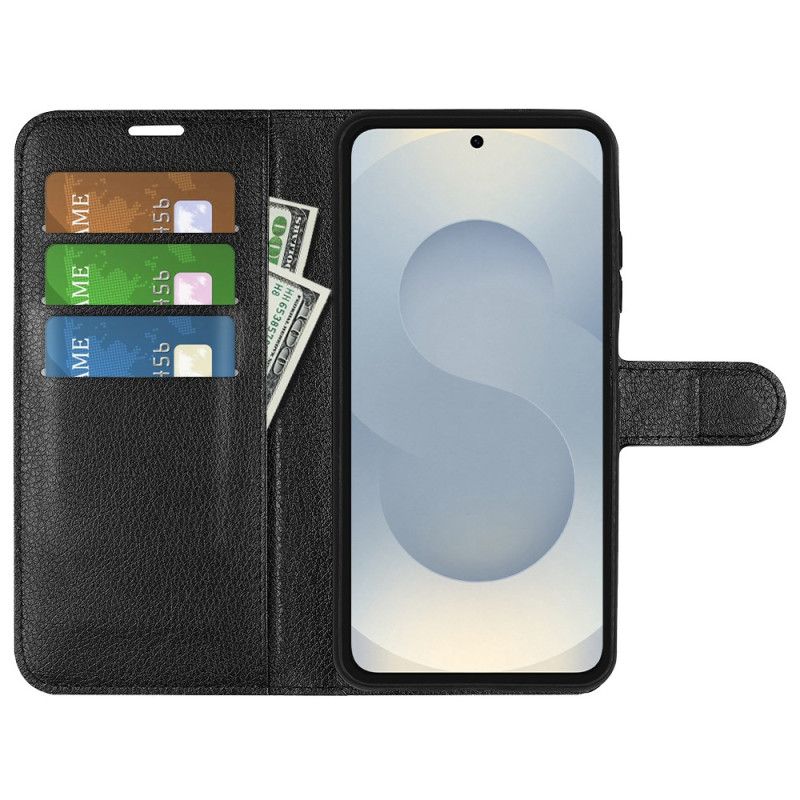 Folio Deksel Samsung Galaxy S25 5g Edge Litchi-imitasjonsskinn