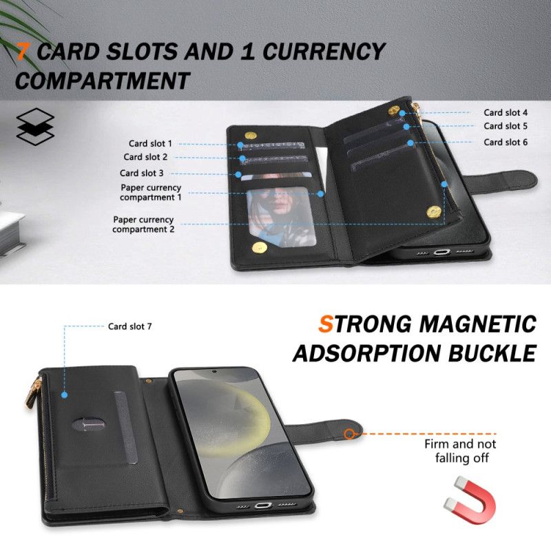 Folio Deksel Samsung Galaxy S25 5g Edge Lommebok Med Quiltet Motiv