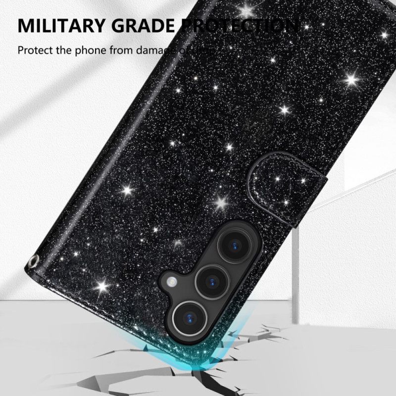 Folio Deksel Samsung Galaxy S25 5g Edge Paljettlommebok