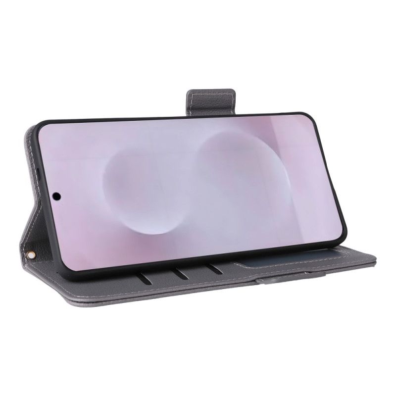 Folio Deksel Til Samsung Galaxy S25 5g Edge Imitert Skinn Med Stropp