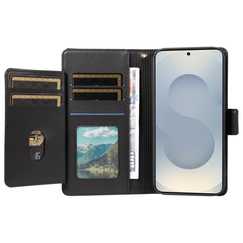 Folio Deksel Til Samsung Galaxy S25 5g Edge Kortholder Og Håndleddsstropp