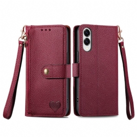 Folio Deksel Til Samsung Galaxy S25 5g Edge Rfid-hjertedesign