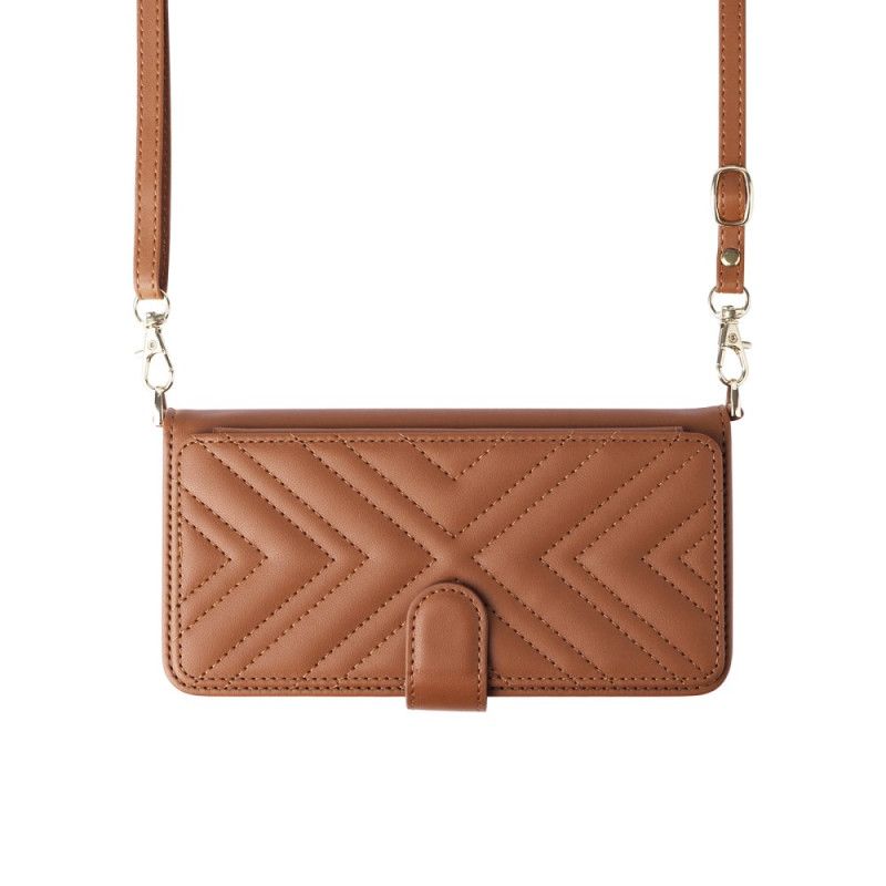 Folio Deksel Til Samsung Galaxy S25 5g Edge Vattert Med Stropp Og Skulderstropp