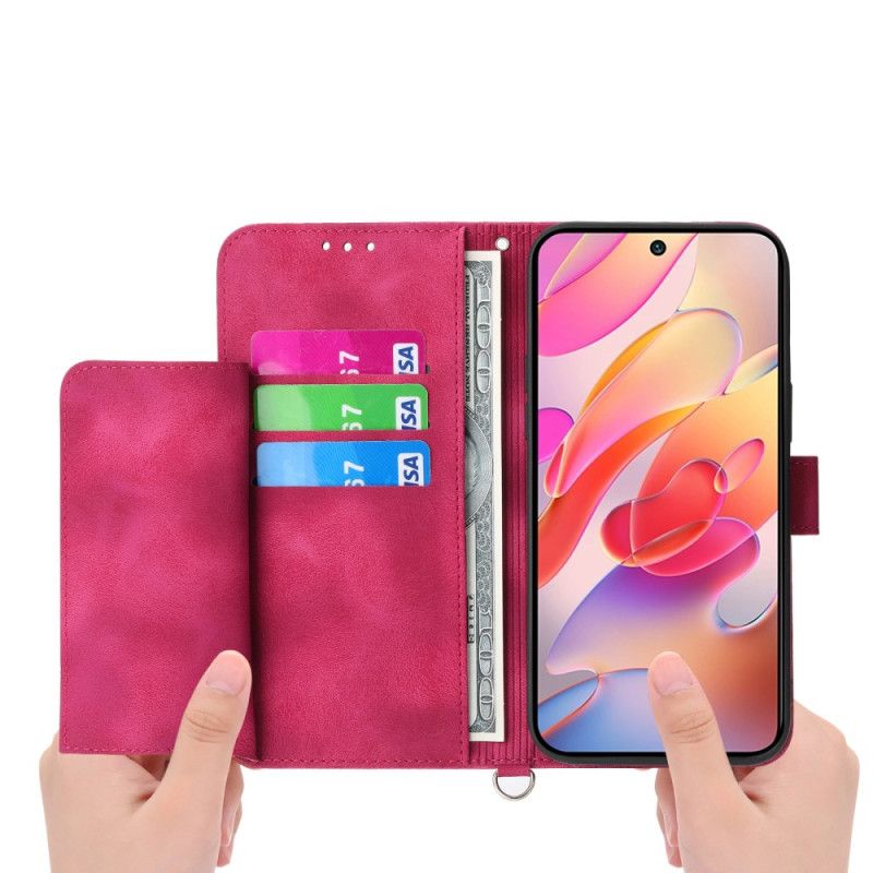 Lærdeksel Folio Deksel Samsung Galaxy S25 5g Edge Mobildeksel Blomstermønster Og Stropper