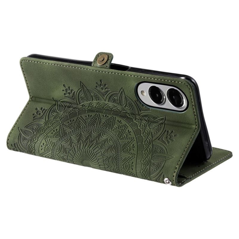 Lærdeksel Folio Deksel Samsung Galaxy S25 5g Edge Mobildeksel Mandala Semsket Skinneffekt