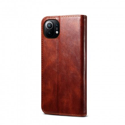 Beskyttelse Deksel Til Xiaomi Mi 11 5G Folio Deksel Vokset Kunstskinn