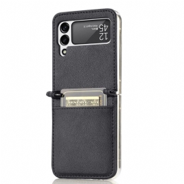 Deksel Til Samsung Galaxy Z Flip 4 Folio Deksel Litchi Leather Style Kortholder