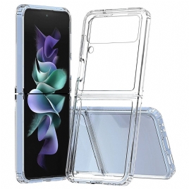 Deksel Til Samsung Galaxy Z Flip 4 Folio Deksel Transparent Forsterket Kontur