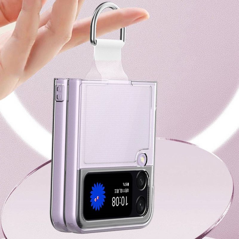 Deksel Til Samsung Galaxy Z Flip 4 Folio Deksel Transparent Med Ring