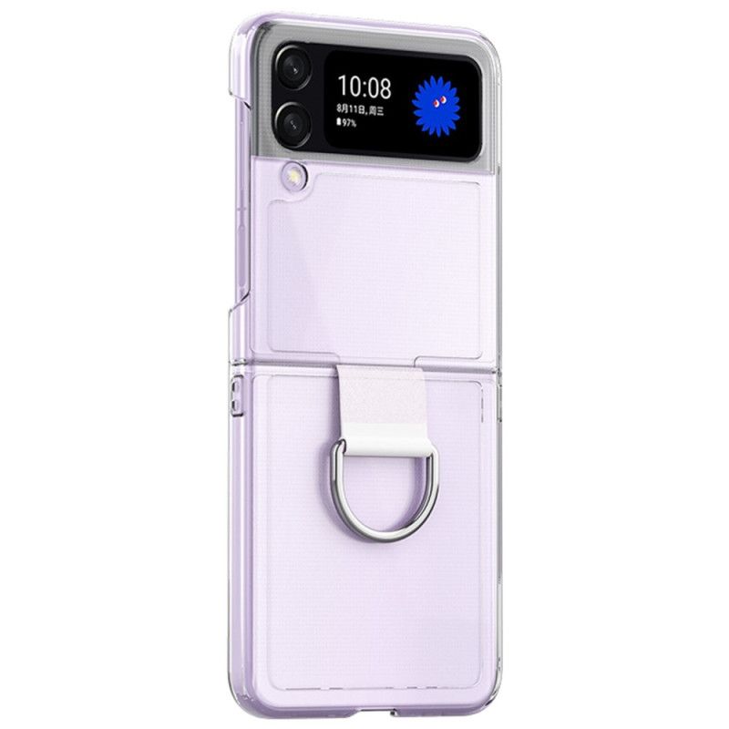 Deksel Til Samsung Galaxy Z Flip 4 Folio Deksel Transparent Med Ring