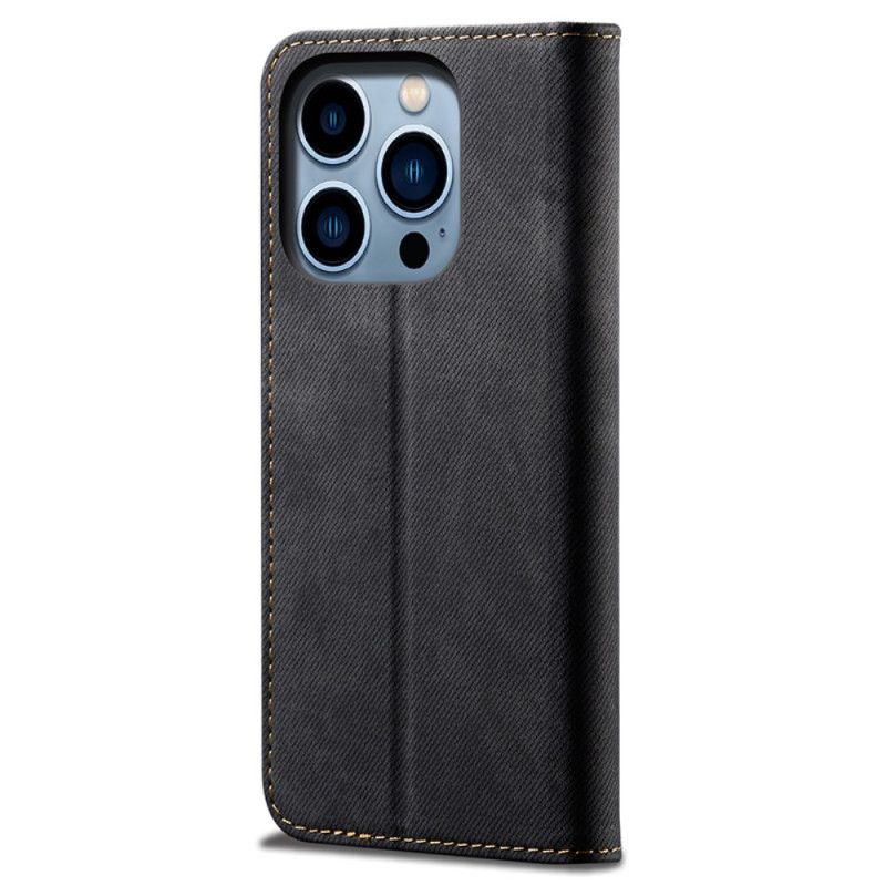 Folio Deksel iPhone 16 Pro Max Jeansstoff