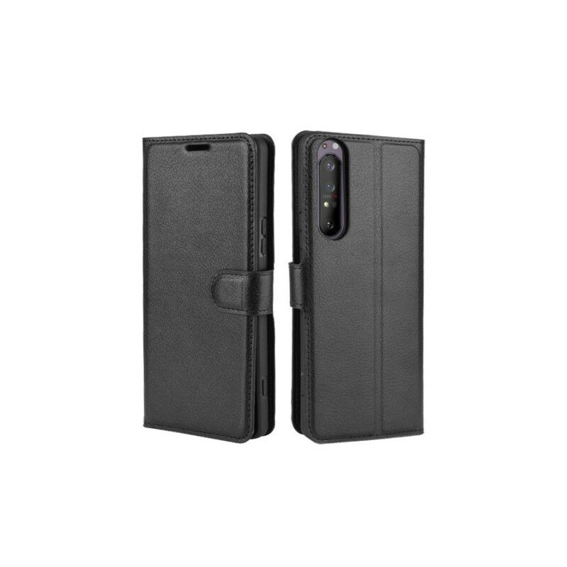 Folio Deksel Til Sony Xperia 1 II Faux Leather Litchi