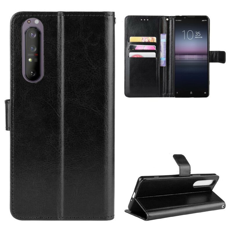 Folio Deksel Til Sony Xperia 1 II Plinkende Kunstskinn
