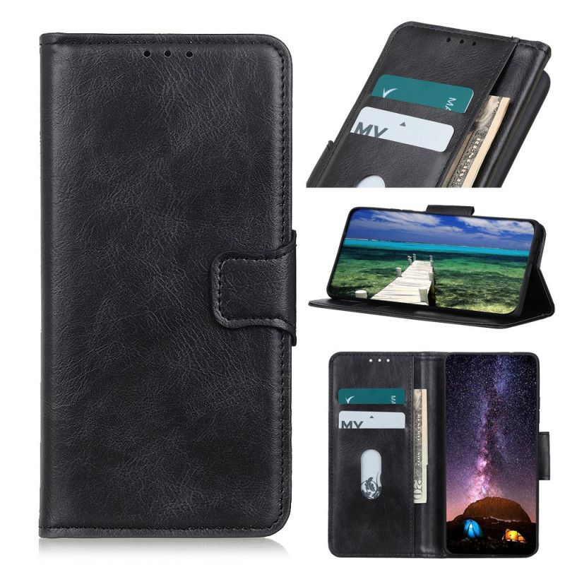 Folio Deksel Til Oppo Reno 6 Pro 5G Crazy Horse Black