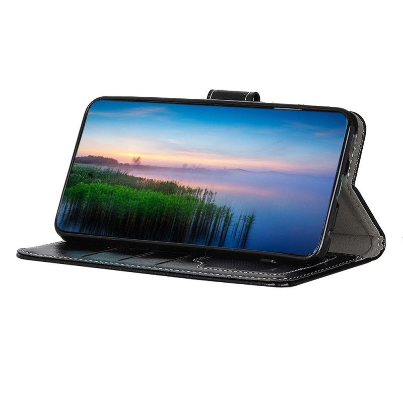 Folio Deksel Til Oppo Reno 6 Pro 5G Crazy Horse Couture Tekstur