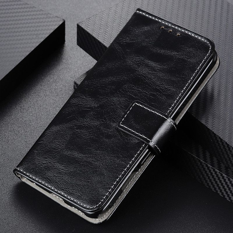 Folio Deksel Til Oppo Reno 6 Pro 5G Crazy Horse Couture Tekstur